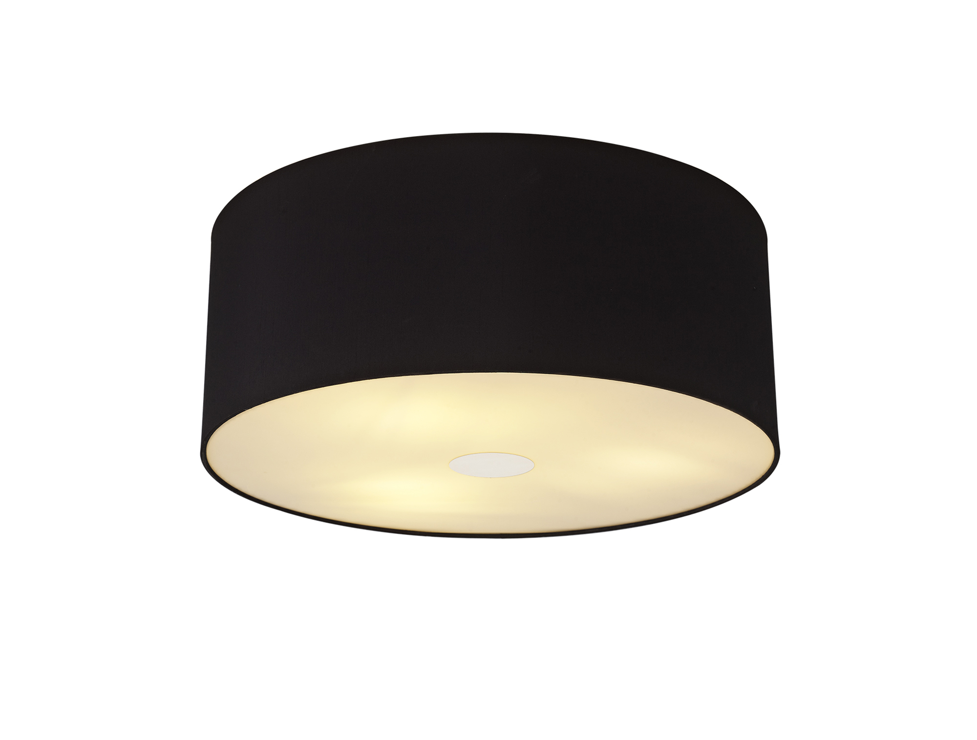 Baymont 50cm; Flush 3 Light Polished Chrome; Midnight Black/Green Olive; Frosted Diffuser